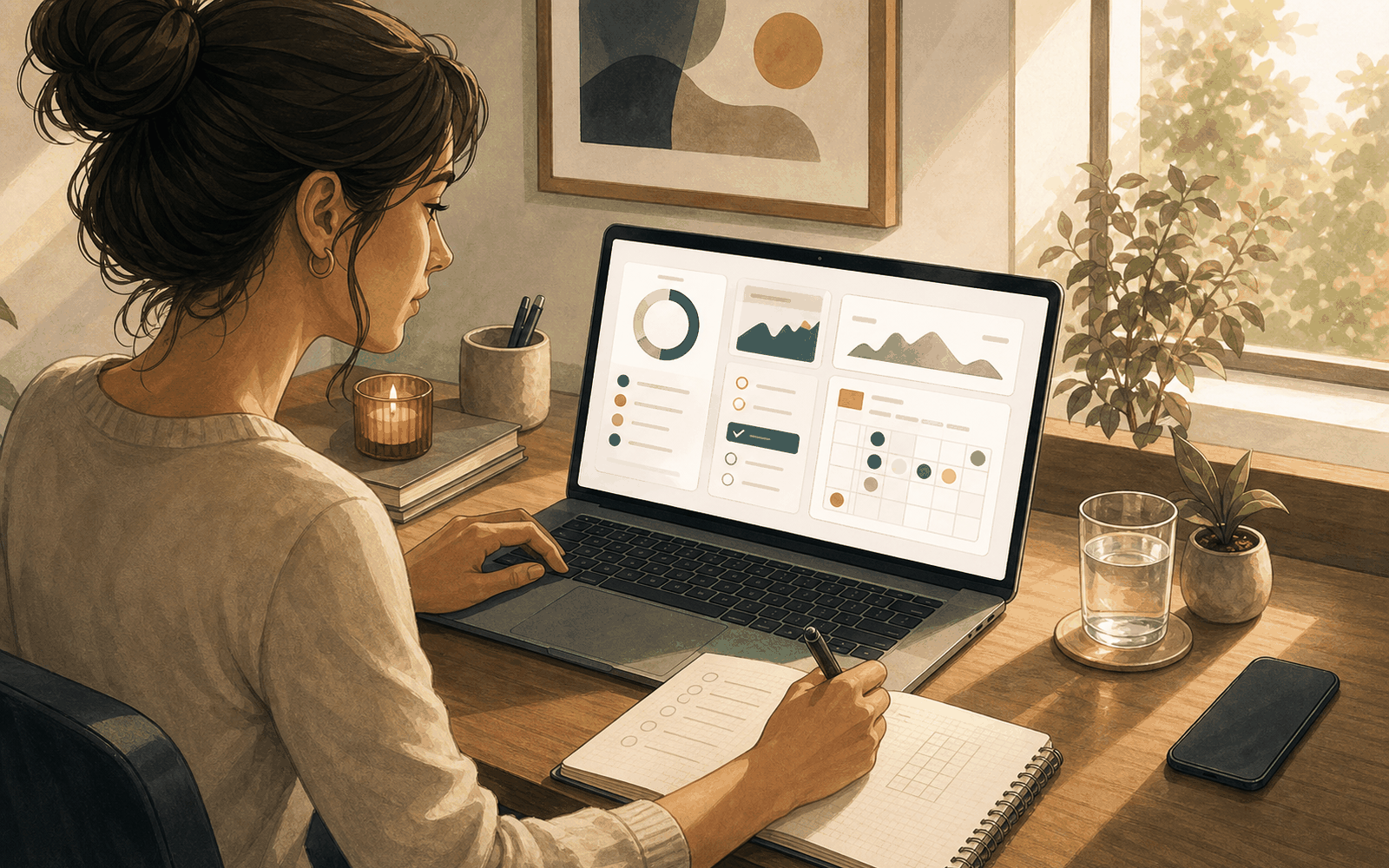 Adult woman using the Deep Focus companion toolkit.
